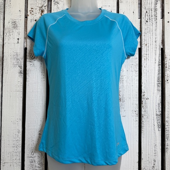 Champion Semi Fitted Athletic T-shirt Top Womens Size Medium Turquoise Quick Dry - Picture 1 of 8